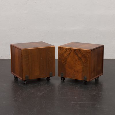 Walnut Nightstands by Fabio Lenci for Bernini, Italy, 1970s, Set of 2-UE-1899929