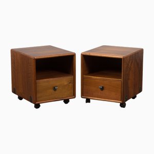 Walnut Nightstands by Fabio Lenci for Bernini, Italy, 1970s, Set of 2-UE-1899929