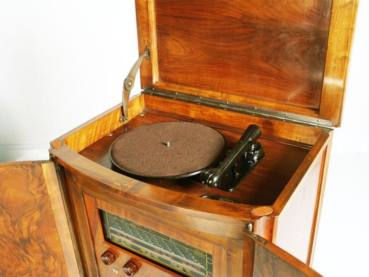 Walnut Radio Cabinet from Geloso Milano, 1930s-NJV-883671