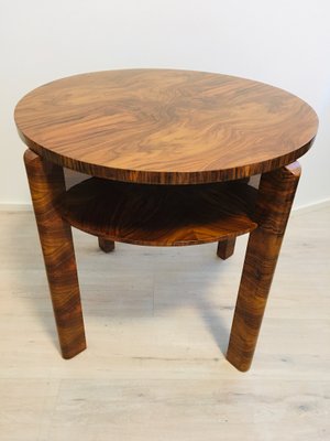 Walnut Round Coffee Table by Jindřich Halabala for UP Závody, 1950s-YNX-618346