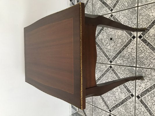 Walnut Table with Brass Applications, 1970s-WQQ-1716435