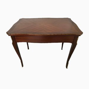 Walnut Table with Brass Appliqués, 1970s, 1960s-WQQ-1716420