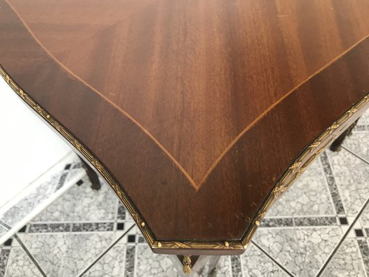 Walnut Tables with Brass Applications, 1970s, Set of 2-WQQ-1716426