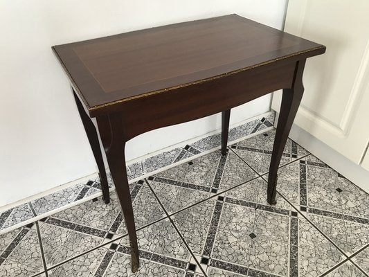 Walnut Tables with Brass Applications, 1970s, Set of 2-WQQ-1716426