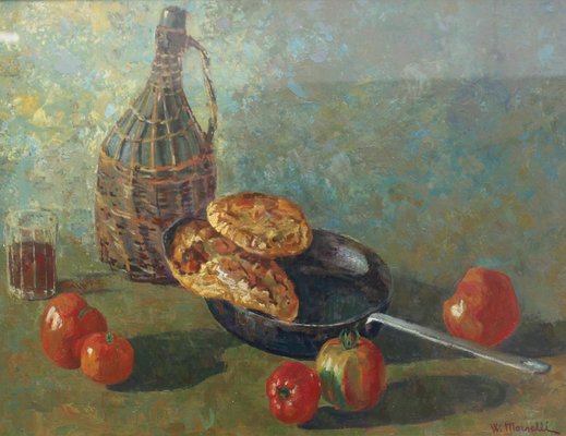 Walter Morselli, Still Life, Oil on Canvas, Framed-UMS-1260880