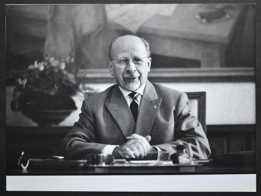 Walter Ulbricht Posing at a Desk, East Germany, 1950s-DYV-701205