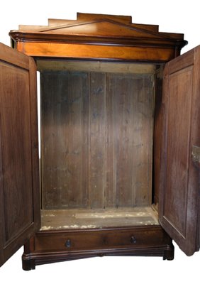 Wardrobe in Birch Wood with Faceted Mirror, 1930-UY-1723448