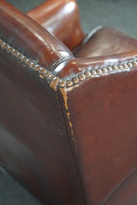 Warm Brown Leather Armchair-HPP-1718843