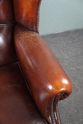 Warm Brown Leather Armchair-HPP-1718843