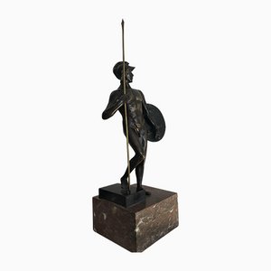 Warrior with Helmet, 1900s, Bronze & Marble-QVR-1093165