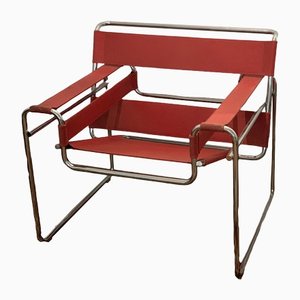 Wassily Armchair in Red Canvas by Marcel Breuer for Knoll International-JAG-1338337