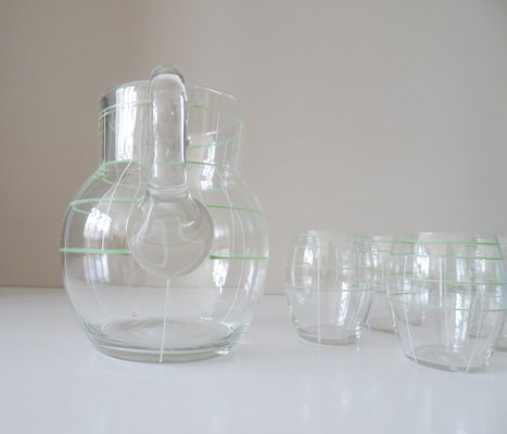 Water Jug ​​with Glasses, 1950s, Set of 5-BLG-1754505