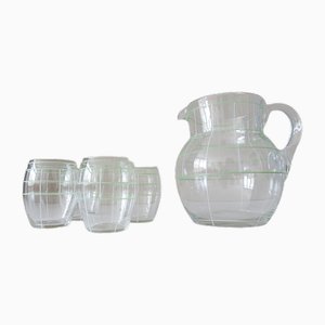 Water Jug ​​with Glasses, 1950s, Set of 5-BLG-1754505