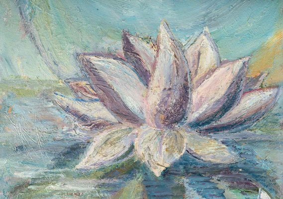 Water Lilies on the Water, 20th Century, Oil on Canvas-WFS-904976