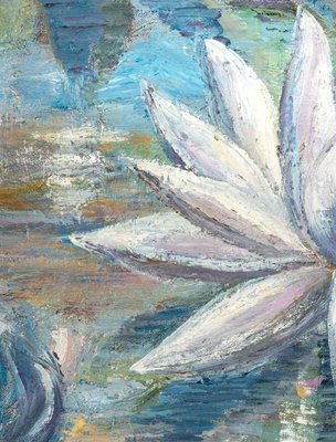 Water Lilies on the Water, 20th Century, Oil on Canvas-WFS-904976