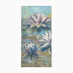 Water Lilies on the Water, 20th Century, Oil on Canvas-WFS-904976