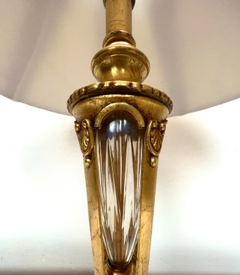 Waterford Style Bronze and Crystal Table Lamp, 1950s-WZZ-1388678