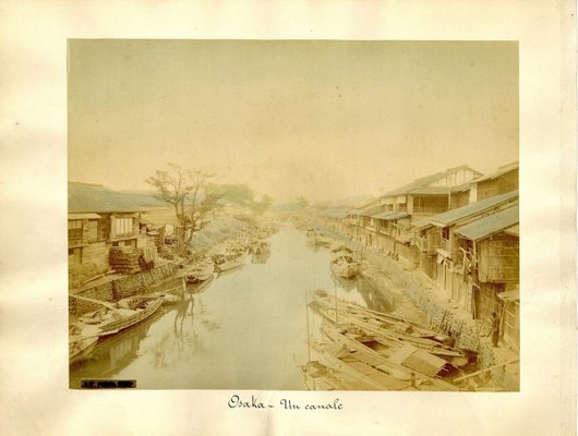 Waterway in Osaka - Hand-Colored Albumen Print 1870/1890 1870/1890-ZCI-760777