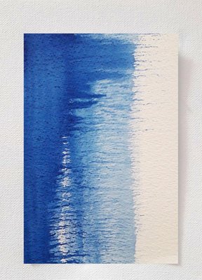 Wave, Top View, Original Watercolor Drawing by Antonietta Valente, 2020-ZCI-892015