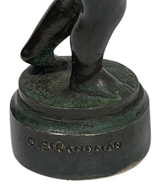 Wax Seal Stamp of a Girl in Bronze by Otto Valdemar Strandman-UCH-1313757