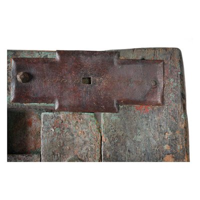 Weathered Wooden Door with Iron Casing-NQ-840949