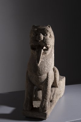 Wei Dynasty Chinese Lion Sculpture in Stone, 1800s-RCE-1760903