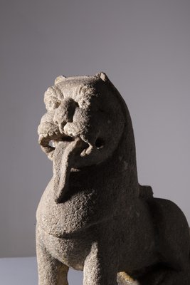 Wei Dynasty Chinese Lion Sculpture in Stone, 1800s-RCE-1760903