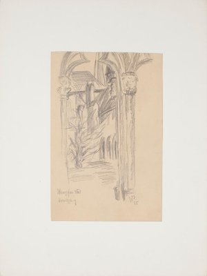 Werner Epstein - Gate - Original Pencil on Paper by Werner Epstein - 1925-ZCI-809425