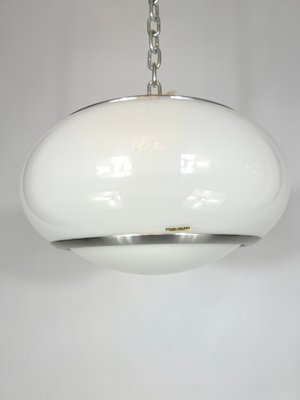 White Acrylic and Aluminum Ceiling Lamp by Stilux Milano, 1960s-OT-1314838