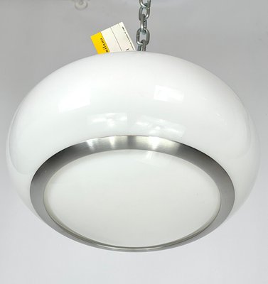 White Acrylic and Aluminum Ceiling Lamp by Stilux Milano, 1960s-OT-1314838