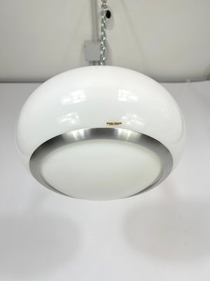 White Acrylic and Aluminum Ceiling Lamp by Stilux Milano, 1960s-OT-1314838