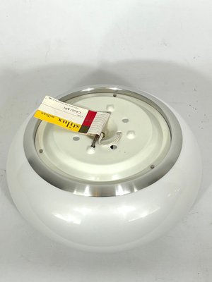 White Acrylic and Aluminum Ceiling Lamp by Stilux Milano, 1960s-OT-1314838