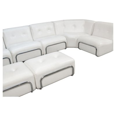 White and Chrome Living Room Set, 1969, Set of 7-KL-1743225