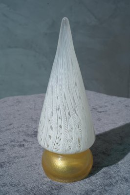 White and Gold Murano Art Glass Tree Sculpture, 1980-UH-1121963