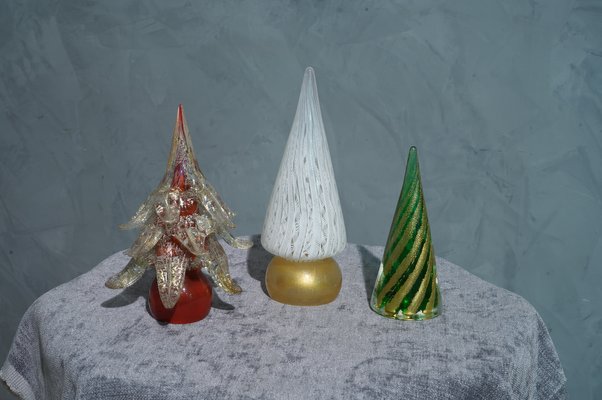 White and Gold Murano Art Glass Tree Sculpture, 1980-UH-1121963