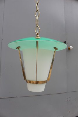 White and Green Murano Glass Lantern from Stilnovo, 1950s-EH-664124