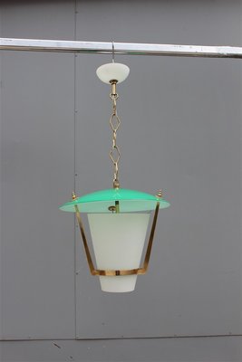 White and Green Murano Glass Lantern from Stilnovo, 1950s-EH-664124