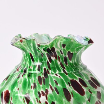 White and Green Spatter Glass Vase from Fenton, 1890s-IXK-1438374