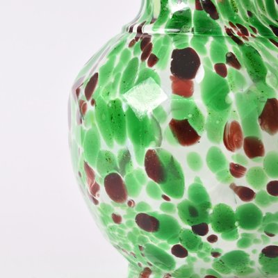 White and Green Spatter Glass Vase from Fenton, 1890s-IXK-1438374