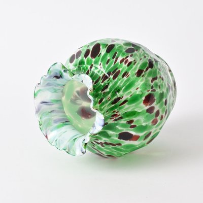 White and Green Spatter Glass Vase from Fenton, 1890s-IXK-1438374