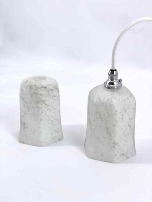 White and Marbled Grey Pendant Lamp, 1920s-OL-1292872