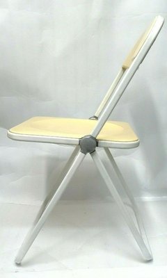 White & Beige Plia Folding Chair by Giancarlo Piretti for Castelli / Anonima Castelli, 1970s-FIP-809964