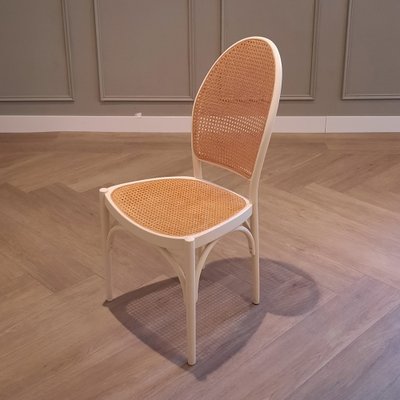 White Bentwood and Rattan Chair from Thonet, 1970s-SJU-1367155