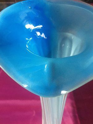 White-Blue Murano Double-Layer Vase, 1980s-WQQ-627576