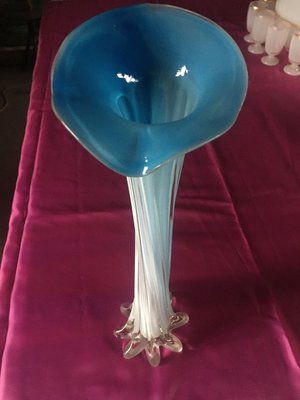 White-Blue Murano Double-Layer Vase, 1980s-WQQ-627576