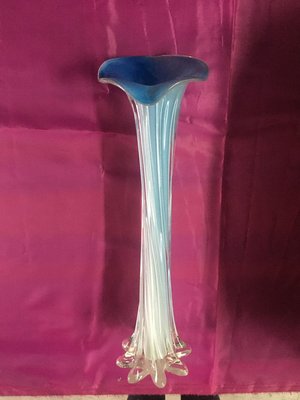 White-Blue Murano Double-Layer Vase, 1980s-WQQ-627576