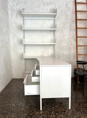 White Bookcase with Integrated Desk from Lips Vago, Italy, 1970s-BVG-1225570