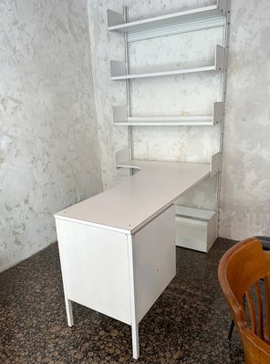 White Bookcase with Integrated Desk from Lips Vago, Italy, 1970s-BVG-1225570