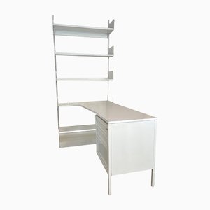 White Bookcase with Integrated Desk from Lips Vago, Italy, 1970s-BVG-1225570