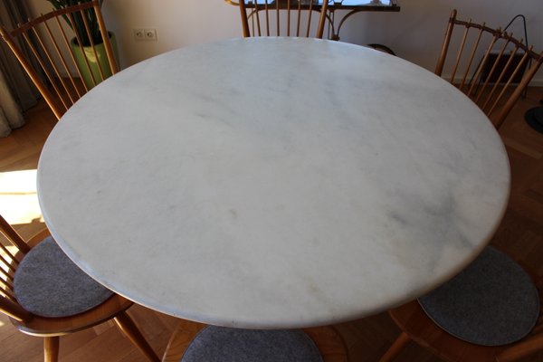 White Calacatta Finale Marble Dining Table by Peter Draenert for Draenert, 1970s-FGF-903442